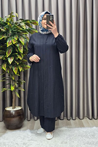 Elmas Tesettür Kadın Tesettür Giyim Büyük Beden Gofre İkili Takım