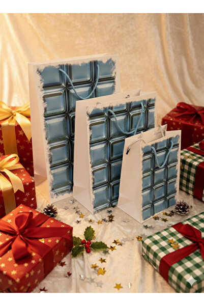 Generic أكياس هدايا ورقية مكونة من 3 قطع بأحجام مختلفة ومتعددة الألوان Ar-14275