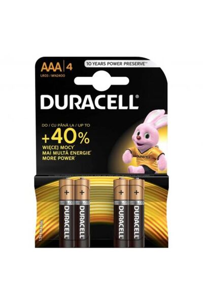 Duracell Set de 4 baterii alcaline AAA R3 1.5V