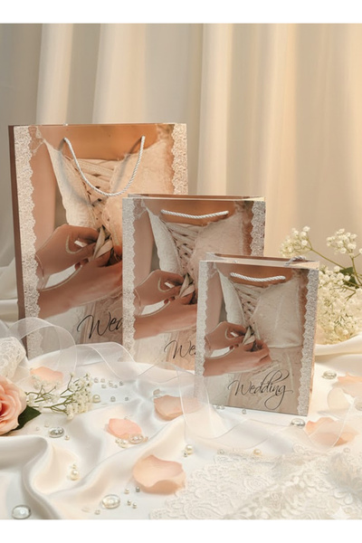 Generic أكياس هدايا ورقية مكونة من 3 قطع بأحجام مختلفة ومتعددة الألوان Ar-14272