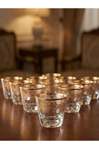 SQUALO طقم 12 فناجين قهوة سعودية زجاج تركي – شفاف بنقوش