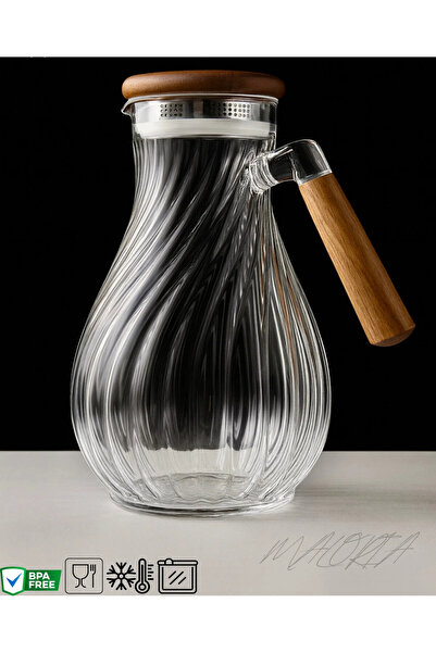 Pembelia Life Akasya Vakum Kapaklı Cam Sürahi 1800 ml