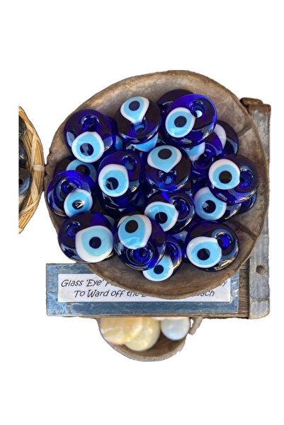 Rosso Levanto Ochiul răului 50 de bucăți, 3 cm, din sticlă perforată, ornamen...