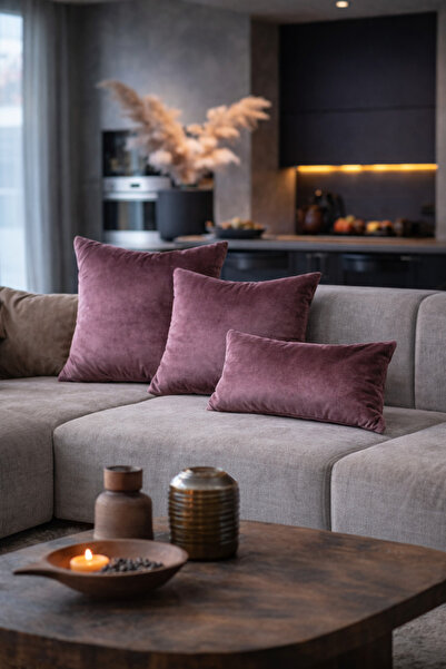 Alacastore Набір подушок з однотонним бронзово-кавовим оксамитом, наповнених ...