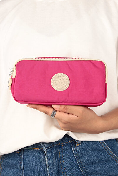 Fiyaka Rlx-124 - Σχολική και κολεγιακή τσάντα με ροζ κρέμα κλίνκερ με δύο μάτια