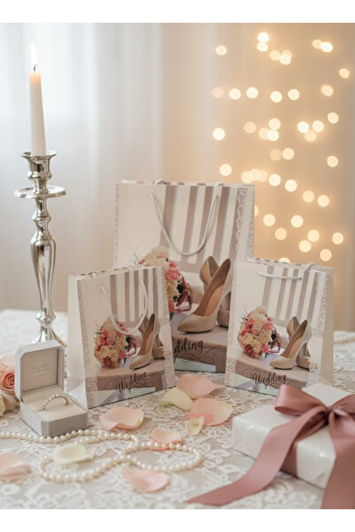 Generic أكياس هدايا ورقية مكونة من 3 قطع بأحجام مختلفة ومتعددة الألوان Ar-14272