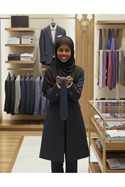 Reflect Your Style Kravat Lüks Su ve Leke Tutmaz Özel Kumaş Lacivert Desen Do...