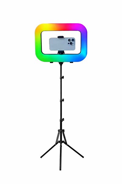 NEEPHO حامل فيديو LED مع ضوء حلقي - مثبت محمول للكاميرا والهواتف الذكية