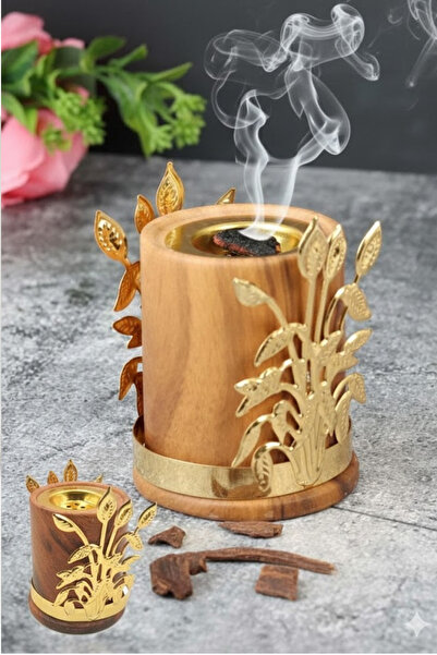 co arma مبخرة فاخرة باللون البني والذهبي