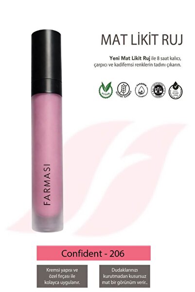 Farmasi Pembe Mat Likit Ruj 4ml 206