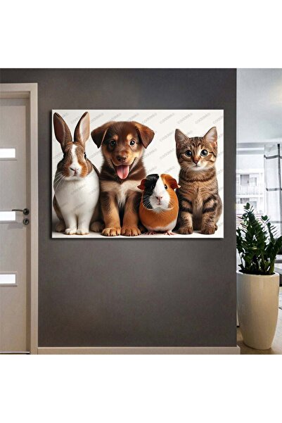 caddeko Veteriner Kliniği Pet Center Kedi Ve Köpek Kanvas Tablo Modern Duvar ...