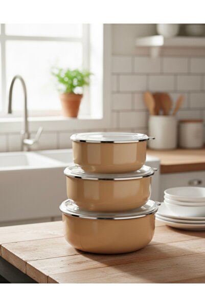 EmayeBurada Alev Emaye Colorful Airtight Storage Container Yogurt Container