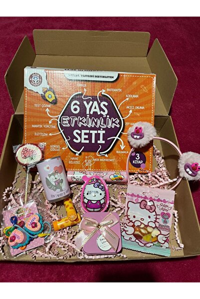 ESRALYGİFT Prenses Kutusu & 4 Yaş Kız Çocuk Hediye Seti % Zeka Gelişimi, Sulu Boyama Kitaplı Hediye Kutusu