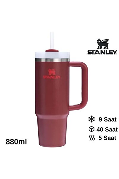 Stanley كوينشر إتش تو أو فلو ستيت ™   ترمس مع شفاطة سعة 0.8 لتر، زجاجة مع شفاطة باللون الأحمر الداكن