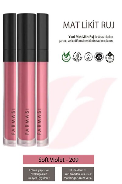 Farmasi Mat Likit Ruj Soft Violet 209 - 3 Adet