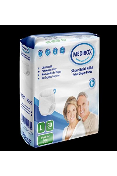 MEDİBOX L BEDEN SÜPER EMİCİ KÜLOT HASTA BEZİ 30 LU PAKET