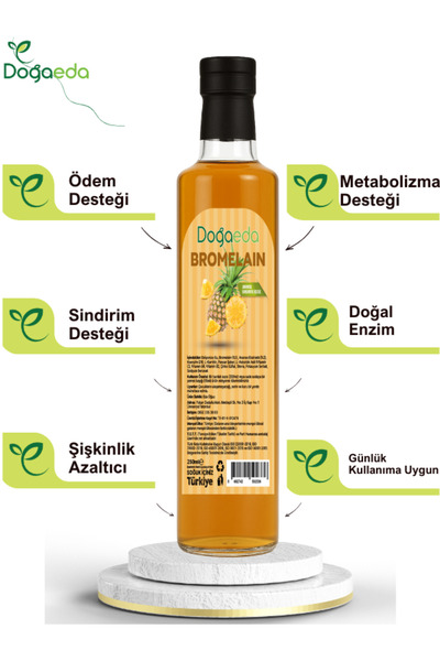 DOĞAEDA Bromelain Ananas İçeren Detox Şurubu, Doğal Sindirim Desteği, Protein Sindirimini Kolaylaştırır.