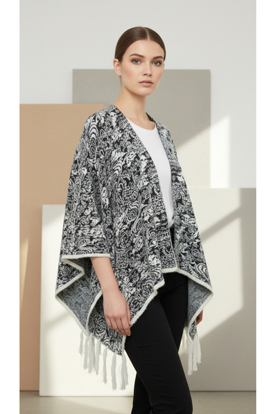 Uludağ Triko شال الكتف المنسوج على شكل عظمة نسائي