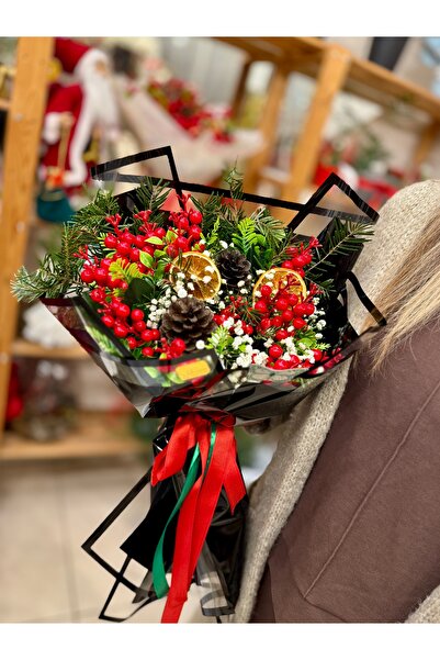 Çiçek Büyük Kokina Çiçek Buketi - Yılbaşı Hediyesi (14 Dal)