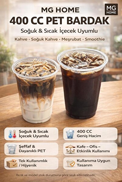 VENON 50Adet 💜 400 Cc Kalın 💜 Plastik Pet Bardak Parti Kokteyl Ice Cups Soğuk Içecek Bardağı Soğuk Kahve