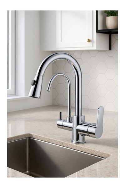 ASİL SU ARMATÜRLERİ ARITMALI SPİRALLİ MUTFAK BATARYASI