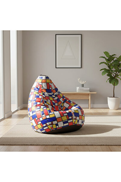 fluffy بين باج مربعات ملونة – لمسة فنية مبهجة