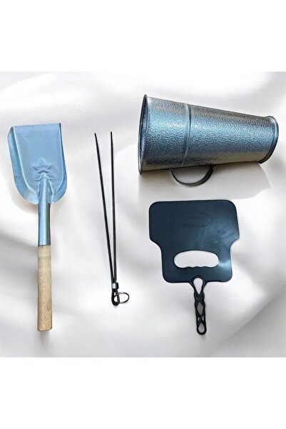 Genel Markalar Mangal Aksesuar Seti 4 Parça , Kürek- Köz Maşası - Yelpaze - A...