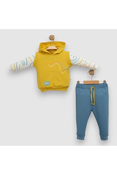 Necix's Different Way Sweater Detail Hooded Two-Ply Bottom Top Set Pistachio ...