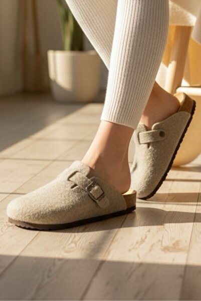 Land of Cork نعال ساوبا مغلقة من الصوف اللبادي – نعل فطري تشريحي للراحة المنزلية للجنسين