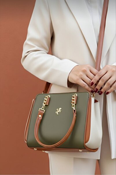 ÇANTAM GELSİN Miami Polo Women's Green 4 Compartment Hand and Shoulder Bag