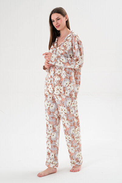 Kyron Γυναικείο σετ πιτζάμες με μακρυμάνικο κουμπί - Διαφορετικές χρωματικές επιλογές