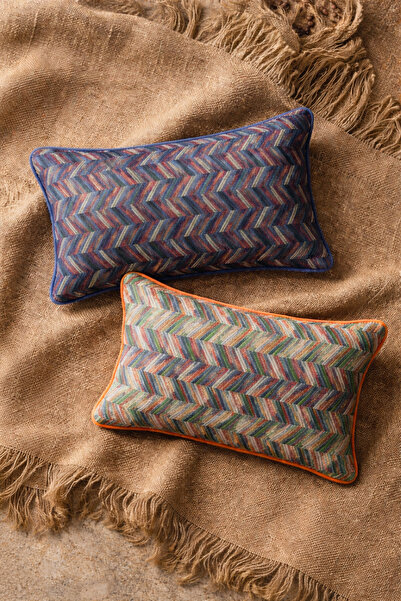 Alacastore Set de 2 huse de pernă decorative cu model în zig-zag