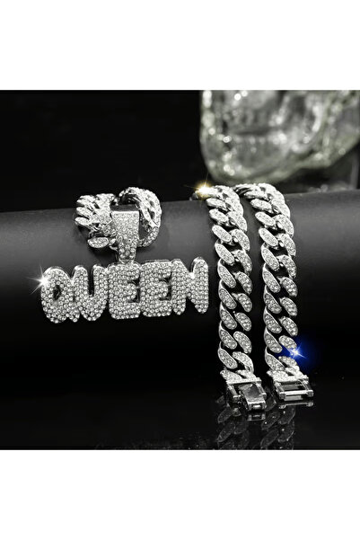 SEO JEWELRY Queen Vintage Hip-Hop Tarzı Kraliçe Kolye