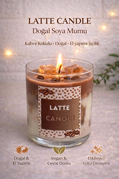 Candle Bey Ice Latte Soğuk Kahve Doğal Soya Aromaterapi Mum •kahve Aromalı