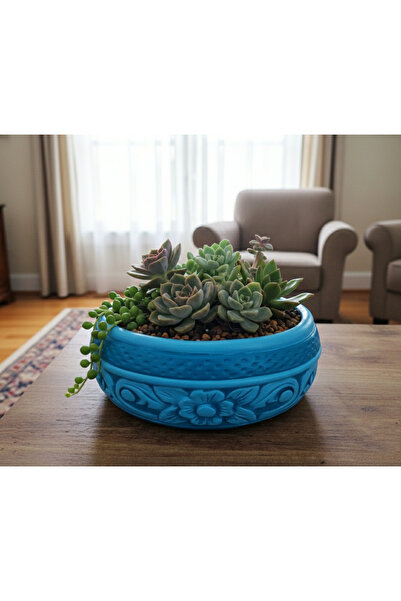 Gold Garden Beton Saksı Sukulent Bonzai Aranjman Teraryum Çiçek Saksısı 19x8c...