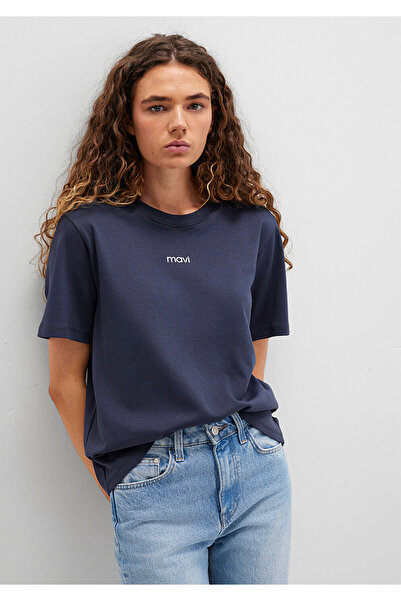 Mavi Tricou cu imprimeu logo Interlock bleumarin, cu croiala largi / cu croiala confortabilă 1612829-85315