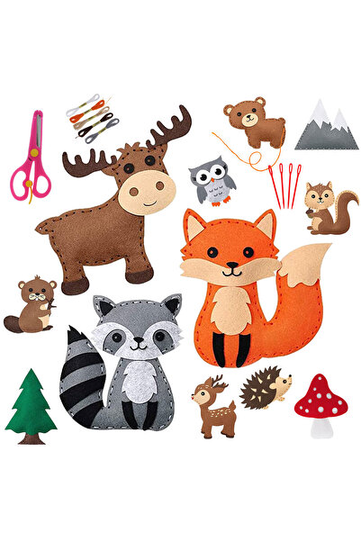 Choice مجموعة خياطة مكونة من 12 قطعة على شكل حيوانات، مناسبة للمبتدئين من الأ...