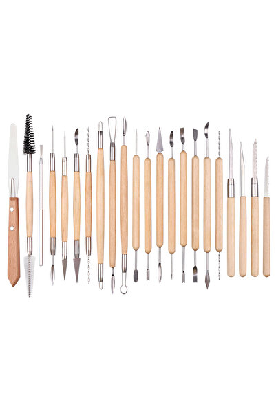 Choice مجموعة أدوات تشكيل الطين الطبيعي (22 قطعة) أو (43/25 قطعة) من طين الفخار، وأدوات نحت الطين البوليمري، ومجموعة أدوات تشكيل الطين الهوائي.