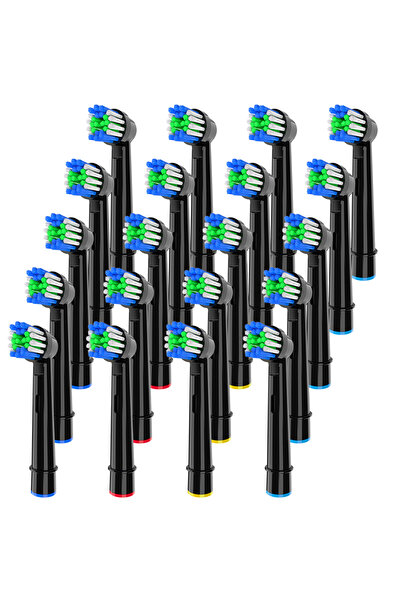 Choice أسود - 20 قطعة متوافقة مع رؤوس فرشاة بديلة لفرشاة الأسنان الكهربائية أ...