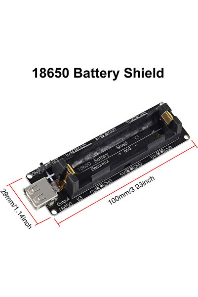 Choice حامل بطارية 18650 أحادي الفتحة، يدعم منفذ USB بجهد 5 فولت/2 أمبير أو 3...