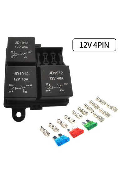 Choice حامل فيوز ثلاثي الاتجاهات للسيارات والشاحنات، ذو 4 دبابيس، مع مرحل دائ...