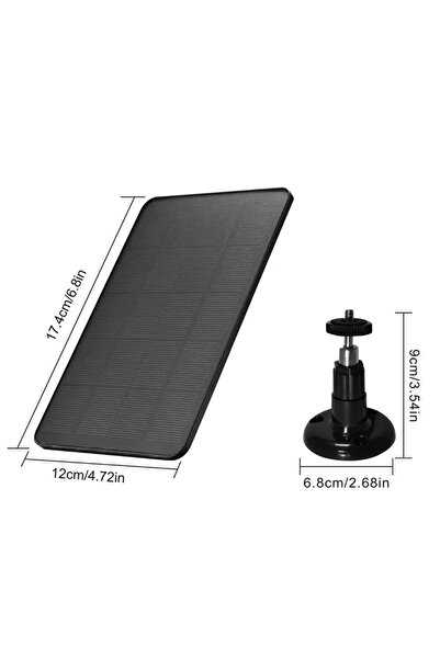 Choice لوحة شمسية سوداء 10 واط 5 فولت، مزودة بمنفذ Micro Type-C، لشحن الخلايا الشمسية الخارجية، ألواح شمسية لكاميرات المراقبة S