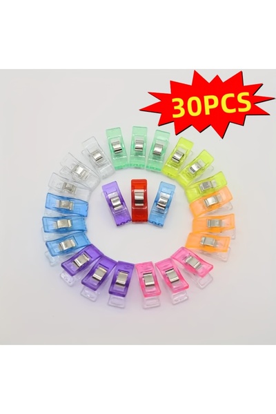 Choice 30Pcs Random Color 30/50/100 Colorful Plastic Edging Clip, Sewing Clip...