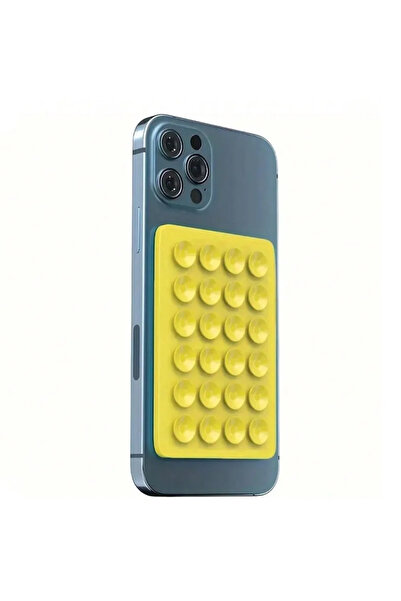 Choice حامل هاتف من السيليكون الأصفر متعدد الوظائف مع قاعدة شفط على الحائط وم...