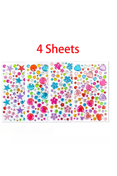 Choice مجموعة ملصقات إسفنجية لامعة من 4 أوراق، ملصقات نجوم وقلوب من مادة EVA،...