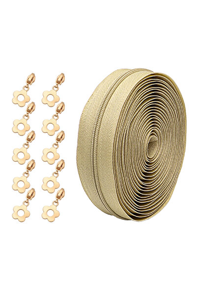 Choice No277 1 Set Nylon Zipper (177inch/450cm) + 10 Flower Pulls - For Home ...