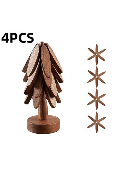 Choice7 حامل خشبي للأواني الساخنة بتصميم شجرة، 4 قطع (كبير) أو 3/4/5 قطع (كبي...