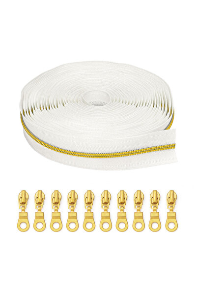 Choice 3hjybs مجموعة واحدة = 4.5 متر سحاب + 10 منزلقات، سحاب نايلون رقم 3 بأس...