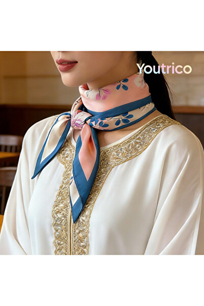 Youtrico Women's Pink Scarf & Long Silk Scarf - Botanical Print, All-Season S...