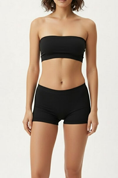 ZENCHES Siyah Kadın Boxer Külot - Şort Yumuşak ve Esnek İç Giyim